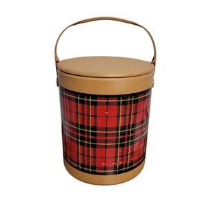 1960s Hamilton Scotch Red Plaid Cooler Camping Reversible Lid Insulated‎